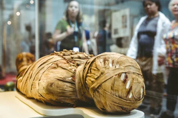 London United Kingdom May Detail Ancient Egyptian Mummy British Museum — Stock Photo, Image