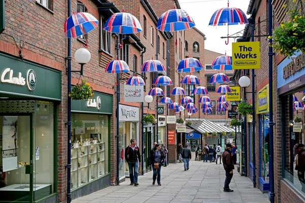 York England May Umbrellas Road Centre City May 2018 York — Stock Photo, Image