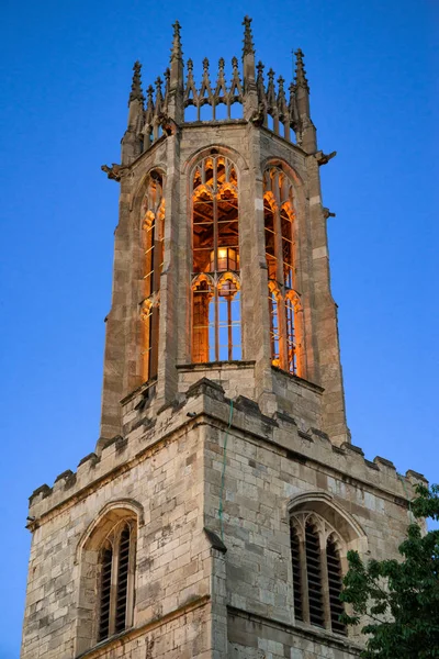 Tornet Allhelgonakyrkan Trottoaren Staden York England — Stockfoto