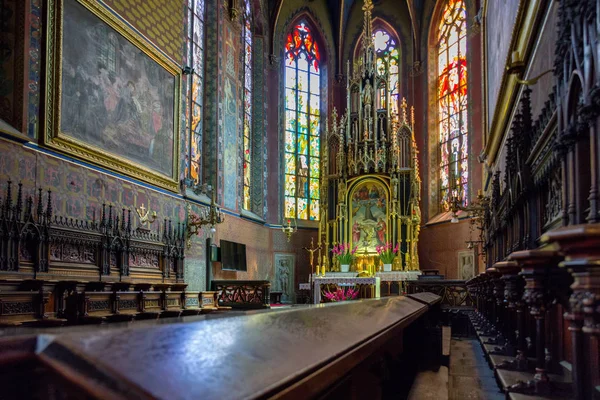 Krakow Polen Augustus Interieur Van Kerk Van Franciscus Van Assisi — Stockfoto