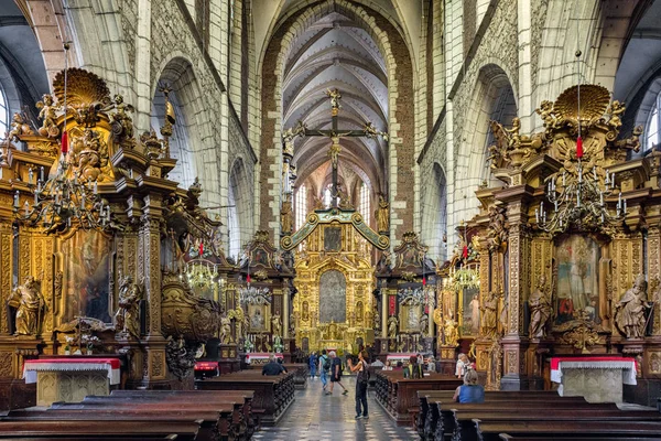 Krakow Polen Augustus Gouden Altaar Corpus Basiliek Augustus 2018 Krakau — Stockfoto