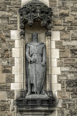 Edinburgh castle, İskoçya, ortaçağ şövalyesi heykeli