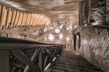 Wieliczka, Polonya - 20 Şubat: Odasında Wieliczka Tuz madeni üzerinde 20 Şubat 2018, Wieliczka