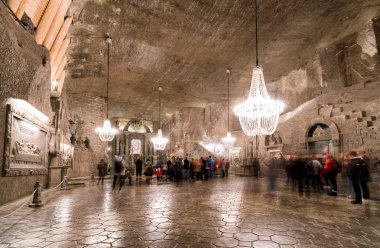 Wieliczka, Polonya - 20 Şubat: Odasında Wieliczka Tuz madeni üzerinde 20 Şubat 2018, Wieliczka
