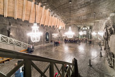 Wieliczka, Polonya - 20 Şubat: Odasında Wieliczka Tuz madeni üzerinde 20 Şubat 2018, Wieliczka