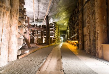 Wieliczka, Polonya - 20 Şubat: Odasında Wieliczka Tuz madeni üzerinde 20 Şubat 2018, Wieliczka