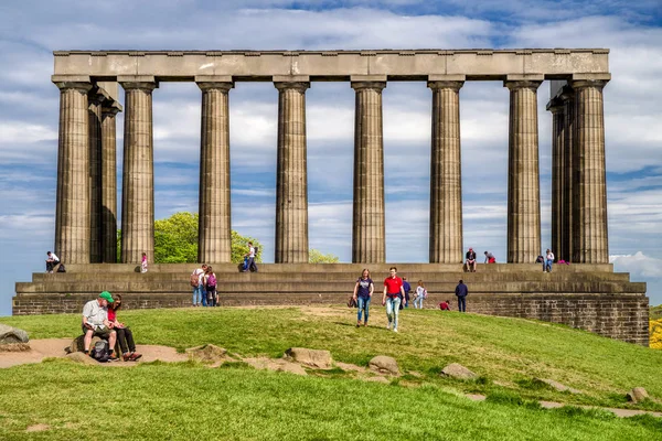 Edimburgo Scotlandia Mayo Monumento Nacional Escocia Colina Calton Mayo 2018 —  Fotos de Stock