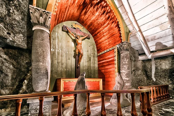 Wieliczka Polonia Febrero Capilla Cámara Con Wieliczka Mina Sal Febrero — Foto de Stock