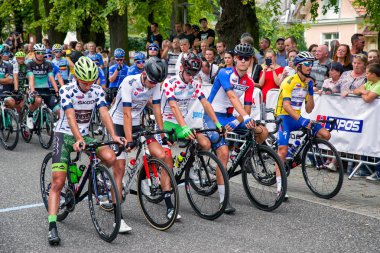 Ruzomberok, Slovakya - 14 Eylül: 14 Eylül 2018 yılında Ruzomberok Tur de Slovakya'nın ikinci sahne alanı'nın başlangıç