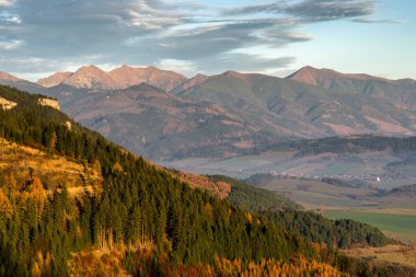 Colorful autumn West Tatras mountains Slovakia. Beautiful hill lanscape clipart