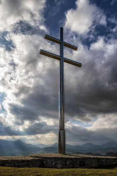 Symbol Slovakia Double Cross Top Hill — Stock Photo, Image