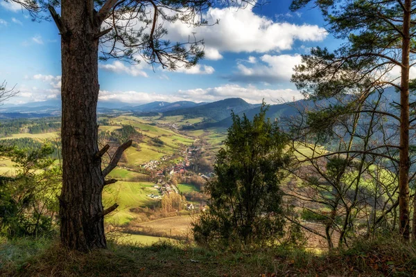 Περιοχή Orava Από Λόφο Ostra Σκάλα Σλοβακία Όμορφο Ηλιόλουστο Τοπίο — Φωτογραφία Αρχείου