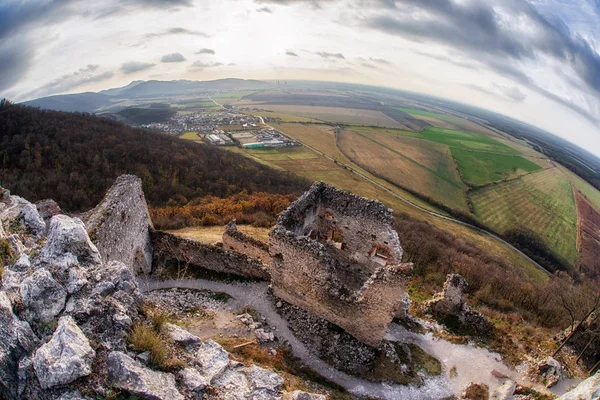 Vista Desde Las Ruinas Del Castillo Plavecky Colina Eslovaquia Región — Foto de Stock