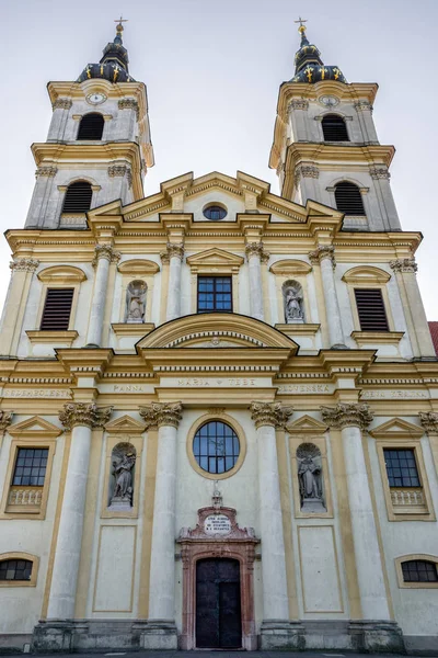 Exterior Igreja Virgem Maria Sete Grievances Cidade Sastin Straze Eslováquia — Fotografia de Stock