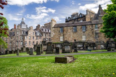 Edinburgh, İskoçya - 19 Mayıs: Mezarlık greyfriars kirkyard üzerinde 18 Mayıs 2019 Edinburgh