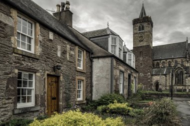 Dunblane, İskoçya - 20 Mayıs: Şehir Dunblane ve Katedrali üzerinde 20 Mayıs 2018 yılında Dunblane