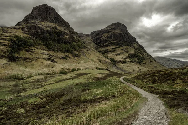 Tři Sestry Hory Glen Coe Skotsku Horská Krajina — Stock fotografie