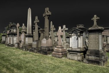 Glasgow nekropol - Victoria mezarlığı, İskoçya, eski mezarlar