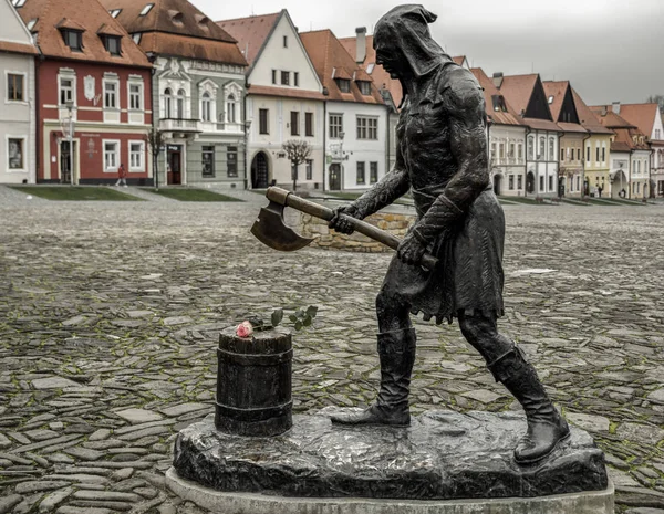 Statua del boia a Bardejov, Slovacchia — Foto Stock