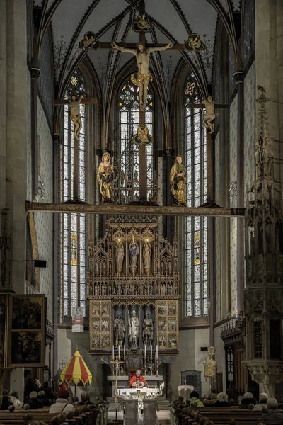 Santa Messa nella Chiesa cattolica, Bardejov - Slovacchia — Foto Stock