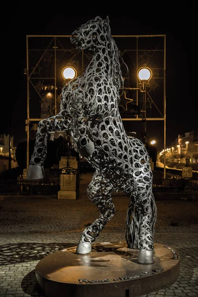 Staty av häst i staden Presov, Slovakien — Stockfoto