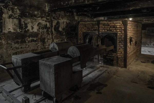 Печи в крематории Освенцима I, Польша — стоковое фото