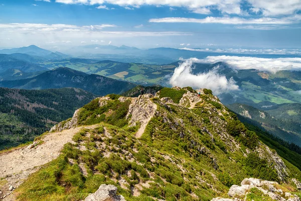 Vista Topo Colina Sivy Vrch Tatras Ocidental Eslováquia Região Orava — Fotografia de Stock