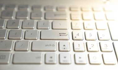 closeup Enter düğmesine notebook klavye, laptop,