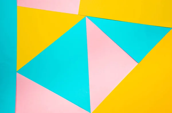 Mint Miękki Niebieski Żółty Różowy Pastelowy Kolor Papieru Geometryczne Płaskie — Zdjęcie stockowe