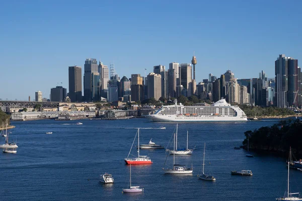 Panorama Vue Ville Sydney Vue Port Waverton Point Avec Opera — Photo