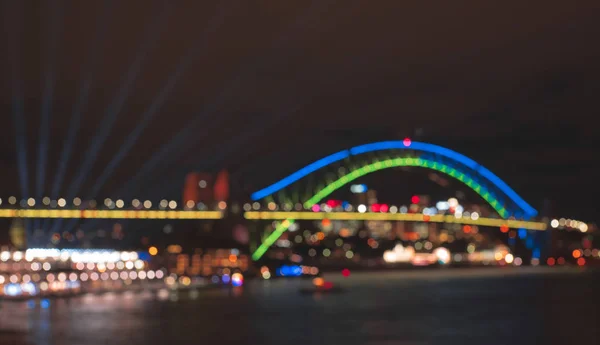 Australie Sydney Juin 2017 Bokeh Flou Sydney Harbour Bridge Vue — Photo