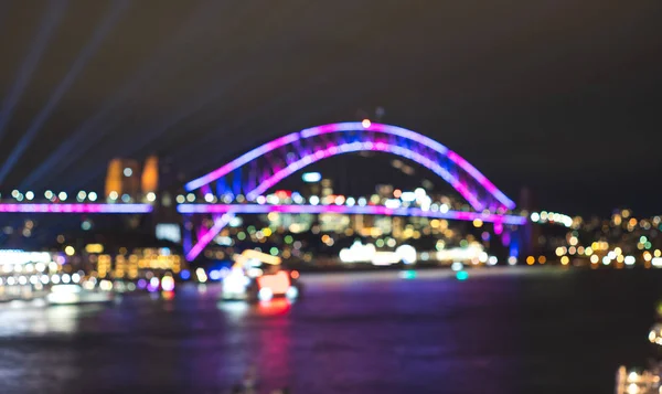 Australie Sydney Juin 2017 Bokeh Flou Sydney Harbour Bridge Vue — Photo