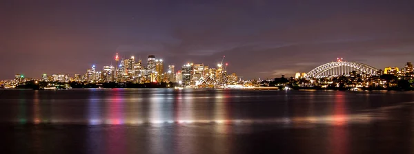 Panorama Miasta Sydney Gród Zmierzchu Port Widokiem Ogród Botaniczny Cbd — Zdjęcie stockowe