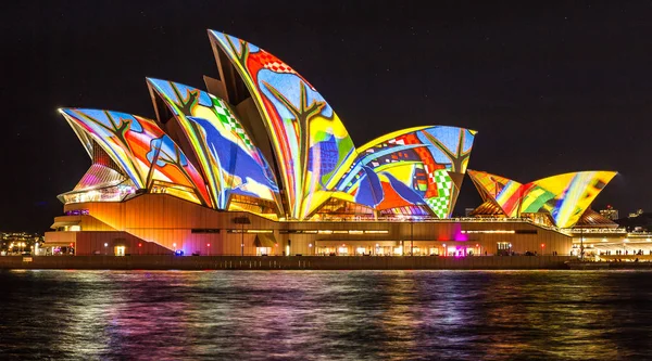 Sydney Australie Mai 2016 Opéra Sydney Illumine Pendant Vivid 2016 — Photo
