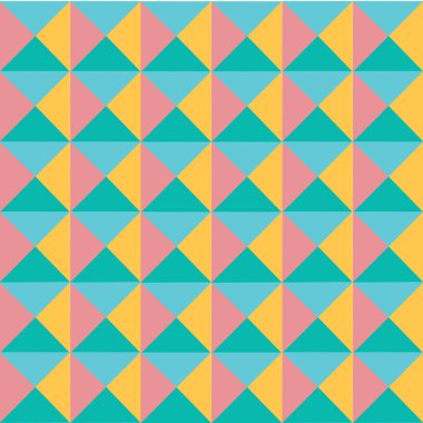 Vektör modern renkli pastel geometri üçgen desen sorunsuz arka plan, retro doku