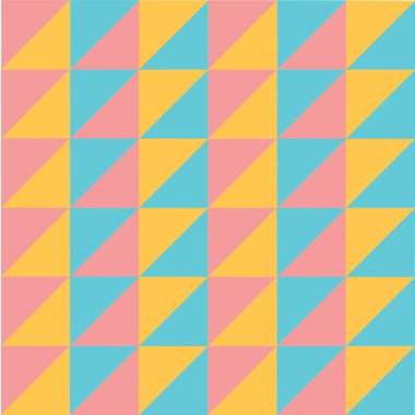 Vektör modern renkli pastel geometri üçgen desen sorunsuz arka plan, retro doku