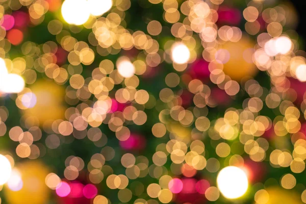 Fokussierte Glitzernde Lichter Des Weihnachtsbaums Bokeh Hintergrund — Stockfoto