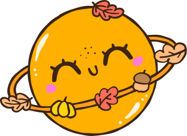Cute Autumn Back to School,  Planet Illustration with Fall illustration