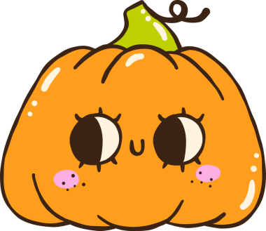 Cute Autumn Back to School Orange Pumpkin with a Face