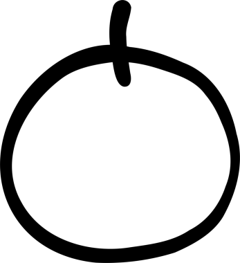 Cute Hand Drawn Orange Outline black and white