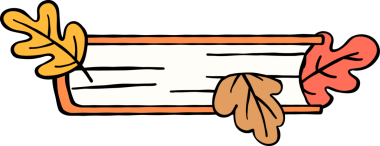 Fall Reading Autumn Bookish Book with Leaves Hand drawn