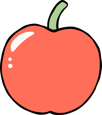 Illustration of a Red Apple Hand Drawn
