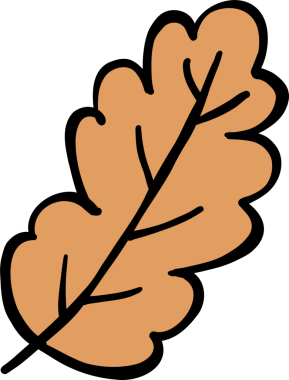 Cute Brown Oak Leaf Hand Drawn