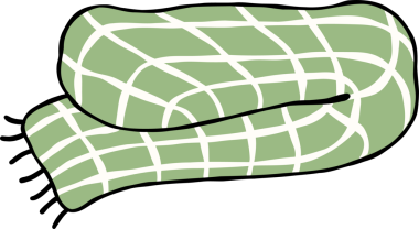 Folded Green sage Plaid Blanket Hand Drawn