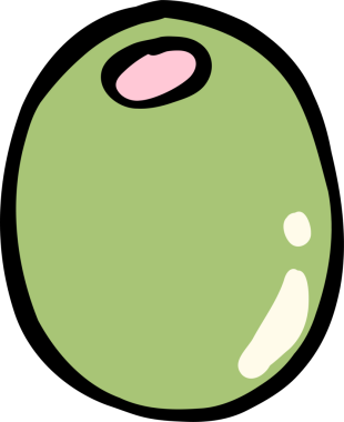 A Green Olive Hand Drawn