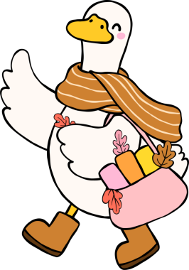 Fall Bookish Silly Goose Reading Carrying Tote Shopping Bag with Books