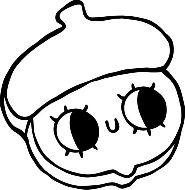 Cute Autumn Back to School Outline, Acorn Eraser Hand Drawing