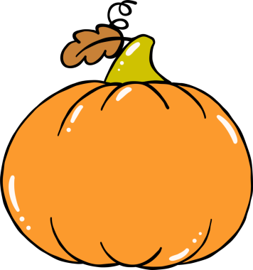 Cartoon Illustration of a Pumpkin Hand Drawn