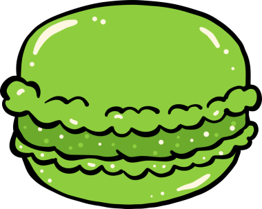 Green Matcha Macaron Cookie Illustration Hand Drawn