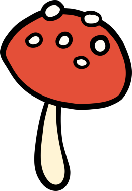 Illustration of Red and White Toadstool